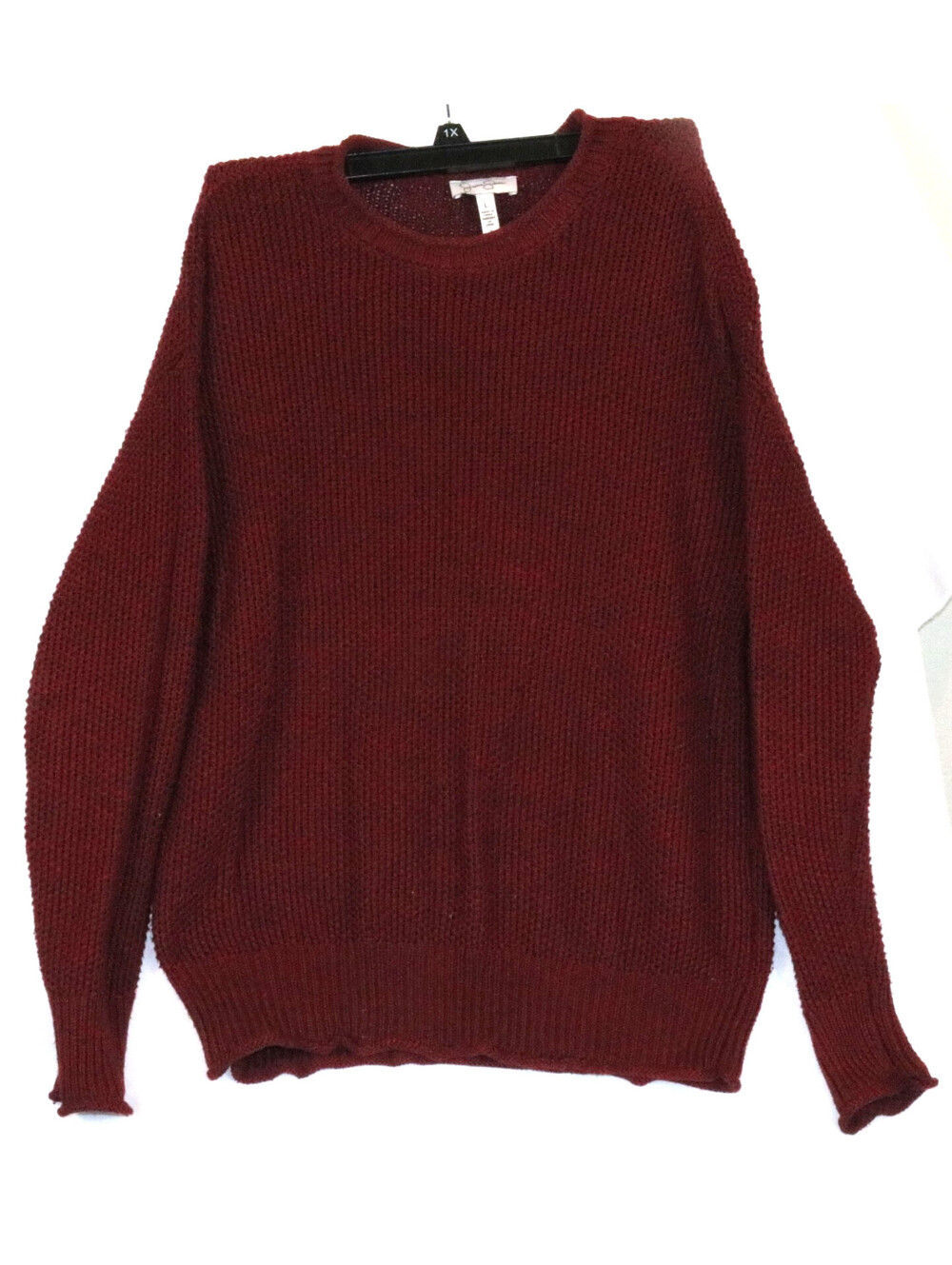 Jessica Simpson Sweater Adult Large Color Burgundy Long Sleeve Knit Womens